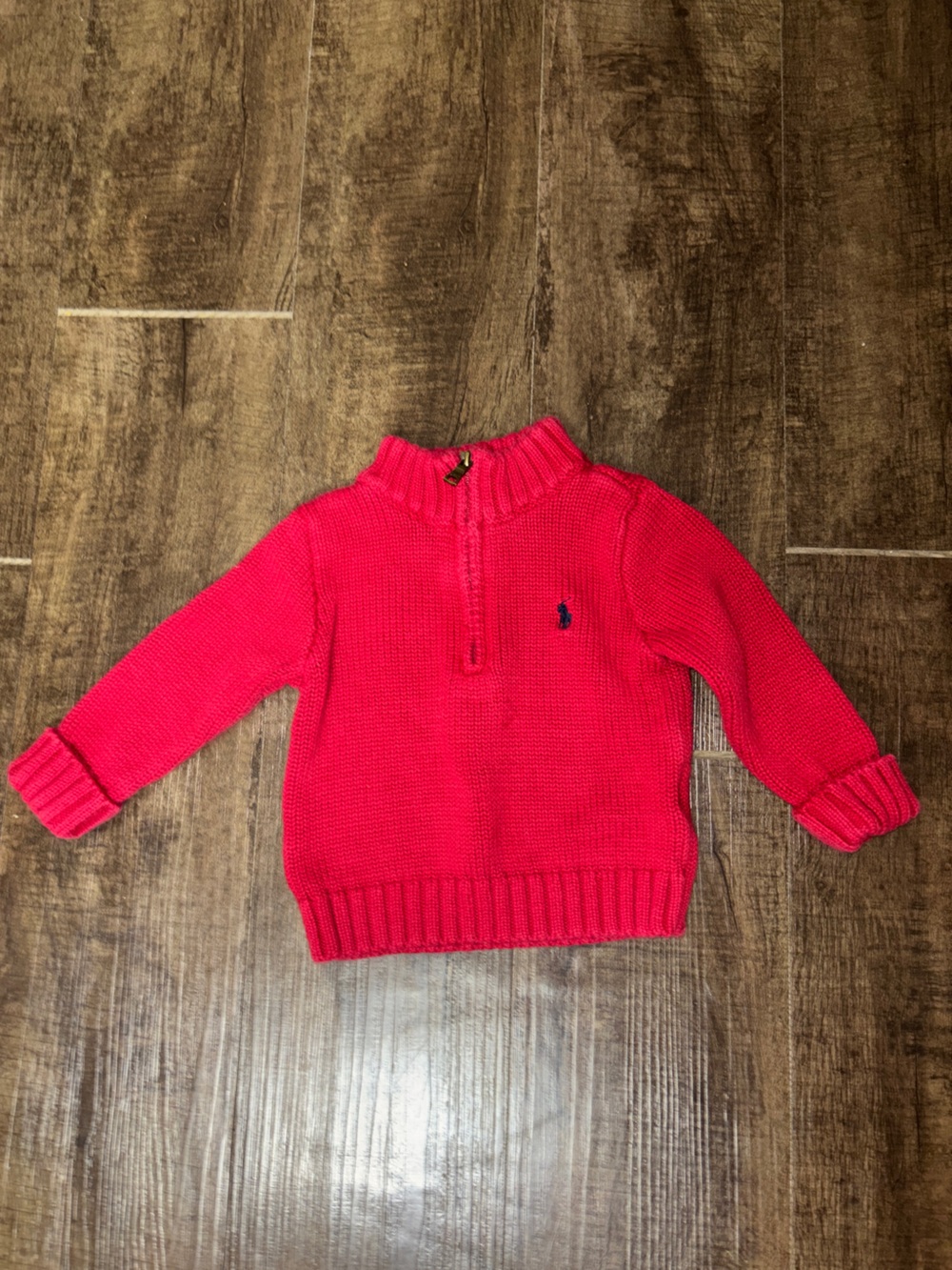 Ralph Lauren Red Half-Zip Knit Sweater 9M
